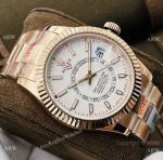 DR Factory Rolex Sky-Dweller 42 Watch Rose Gold White Dial